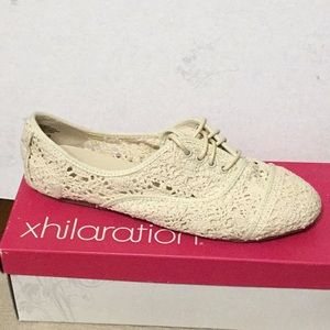 XHILARATION CROCHET TIE SHOES